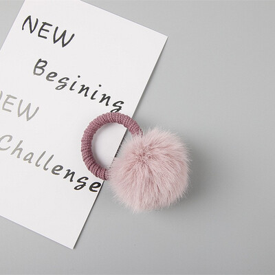 

New Imitation Mink Hair Hairball Children Hair Clips Bobby Pin Barrette Accessories For Girls Kids Scrunchie