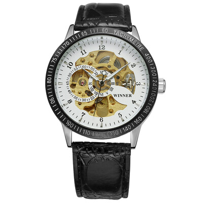 

Winner 8085 Men Fashion Automatic Mechanical Business Wrist Watch Luxury Fashion Military Watch Men Skeleton Dial Stainless Steel
