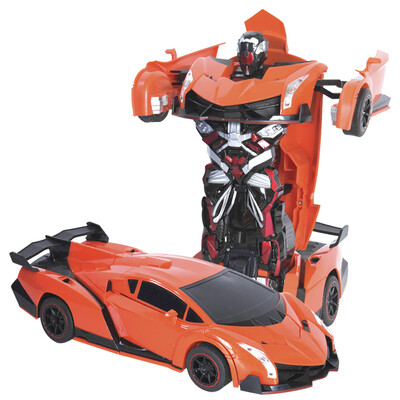 

early education] Jia Qi (JIAQI) TT667 Lamborghini poison vehicle robot (orange) intelligent remote control a key Transformers puzzle car toy