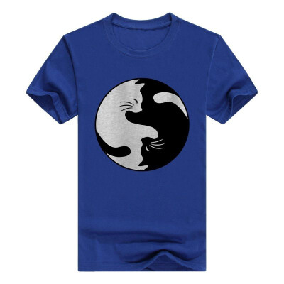 

Cat Lovers Gifts Cat Yin Yang Peace Funny Cat Short Sleeve T-Shirt