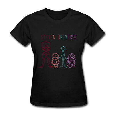 

Handson Womens Steven Cortoon Universe TV Logo Funny O-Neck Tee Black