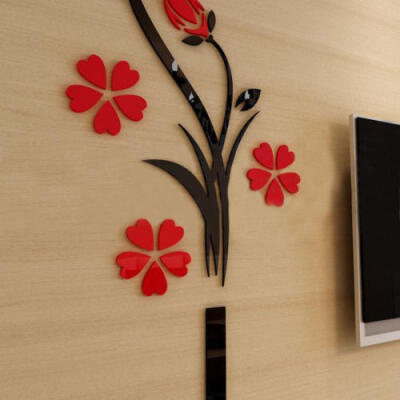 

3D Modern Vase Flower Tree Crystal Art Decal Wall Sticker Home Room Decor DIY