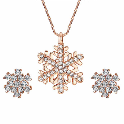 

Yoursfs® Rose Gold Plated Cubic Zirconia Bridal Wedding Necklace&Earring Set