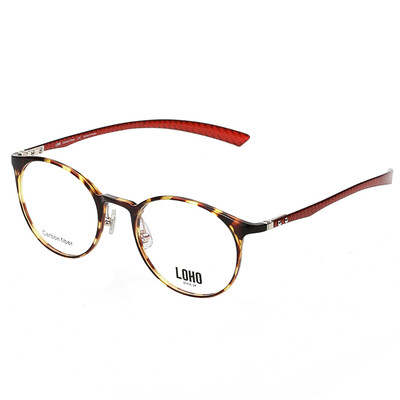 

LOHO glasses life carbon fiber glasses frame male retro round frame light glasses frame female WT7507 tortoiseshell color
