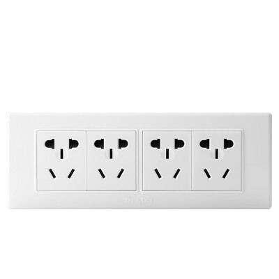 

Delixi (DELIXI) switch socket panel 118 four five-hole 20-hole socket Ya white series