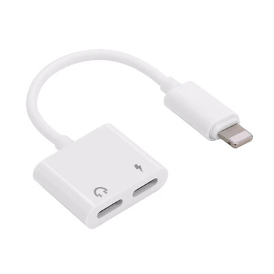 

2 in 1 Lightning Audio Charging Adapter to Earphone AUX Cable for Listening Music Charging Converter For iPhone X 8 7 iPod iPad iO