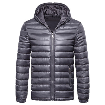 

Mens Fashion Casual Solid Color Hoodied Side Pockets Long Sleeve Padded Down Jacket