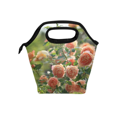 

Orange Rose Lunch Bag Tote Bag Travel Picnic Organizer Lunch Holder Handbags Lunch Bag Box