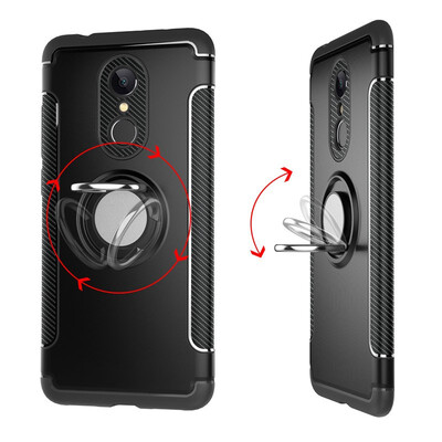 

Fivice Xiaomi Redmi 5 case PC metal ring shell magnetic car bracket TPU phone case