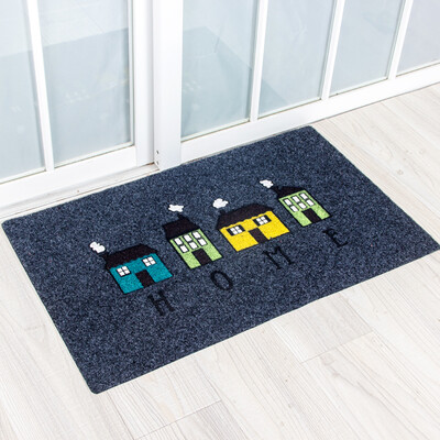 

Li home dust pad mats wear-resistant living room bedroom kitchen restaurant non-slip mat HOME rub the pad series light gray house 50 80cm