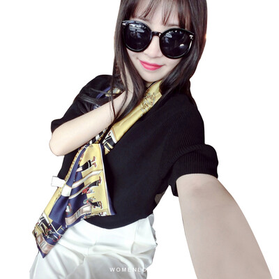 

MSEK WSJ161652 lady retro small scarf wild concave shape multi-purpose scarf scarf scarf warm home