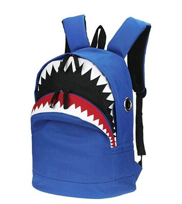 

3D Shark Canvas Backpack Kids Book Bag School Backpack for Children Toddler Girls Boys