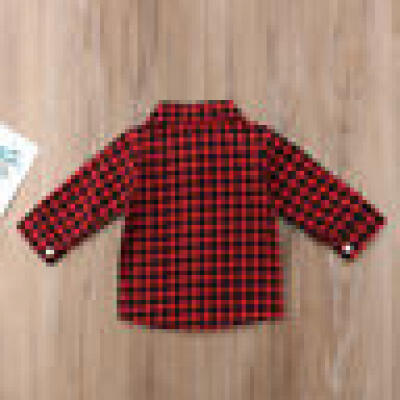 

Fashion Toddler Kids Baby Boy Red&Black Checks Shirt Casual Tops Blouse For 0-4T