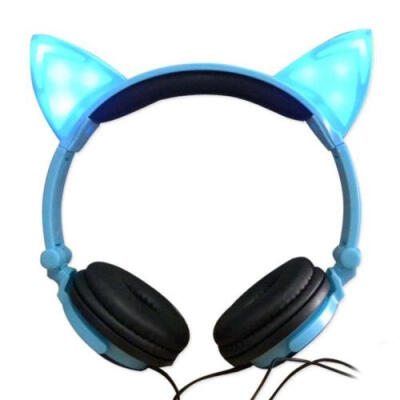 

Fashion Qute cat Ear LED Glowing Headphone Headset Girls Best Birthday Gift NEW