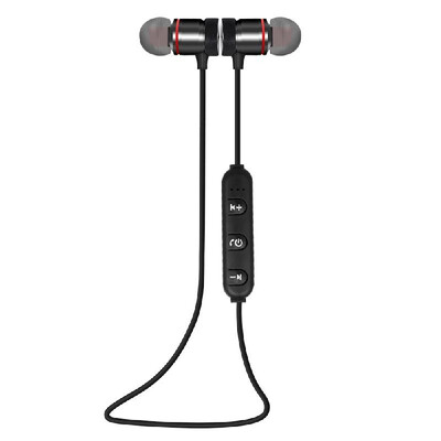 

Bluetooth 41 Headphones Outdoor Sport Headsets Music Earphone Magnetic Suction Built-in Microphone Line Control