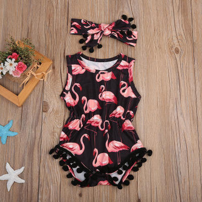 

0-24M Toddler Infant Kids Baby Boys Girls Flamingo Soft Cotton Romper Jumpsuit