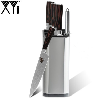 

XYj 8pcs Stainless Steel Kitchen Knife Set High Carbon Sharp Blade Color Wood Handle Fish Meat Fruit Cooking Accessories Tools