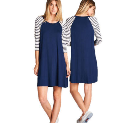 

Casual Long Sleeve Dress Women Dress Comfortable Loose Dress Short Dress