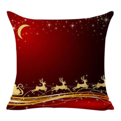 

Christmas Cotton Linen Bed Sofa Waist Cushion Throw Pillow Case Cover Home Decor