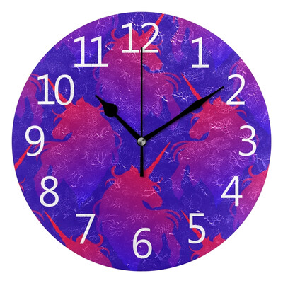 

Wall Clock Unicorn Shadow Round Wall Clock Arabic Numerals Design