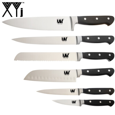 

XYj Stainless Steel Kitchen Knives ABS Handle Chef Slicing Bread Santoku Utility Paring Knife Stainless Steel Knife 6 Piece Set