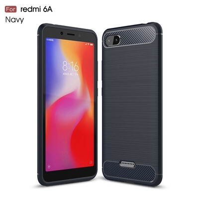 

Fivice Xiaomi Redmi 6A case Luxury brushed carbon fiber TPU soft shell