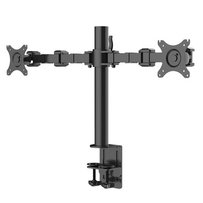 

FLEXIMOUNTS D1D Full Motion Dual Arm Desk Monitor Mount Stand Fits 10"-27" LCD Computer MonitorClamp Mounting 22 lbs Weighting bearing each monitor