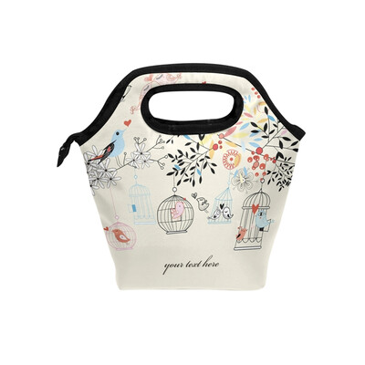 

Insulated Lunch Tote Bag Kinds Bird Travel Picnic Lunch Handbags Portable Zipper Lunch Bag Box
