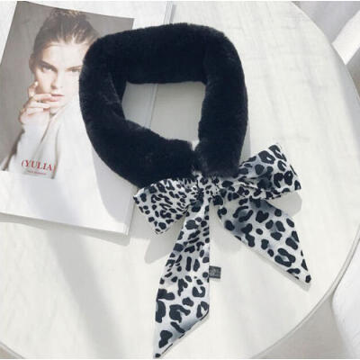 

Fashion Women Faux Fur Plush Collar Scarf Wrap Neck Warmer Leopard Print CA