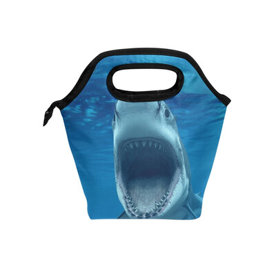 

Insulated Lunch Tote Bag Shark Travel Picnic Lunch Handbags Portable Zipper Lunch Bag Box