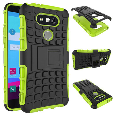 

Fivice LG G5 Case TPU anti-fall tire pattern back clip bracket phone case