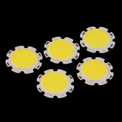 

5 pcs Pure White Round COB Super Bright LED SMD Chip Light Lamp Bulb