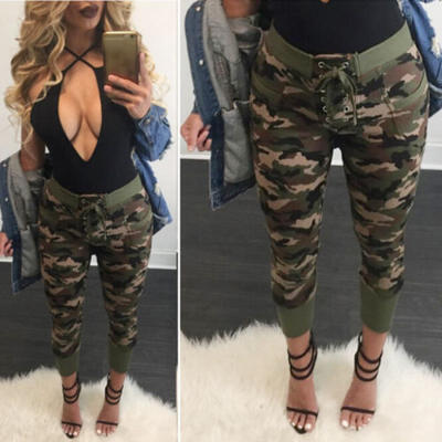 

New Womens camouflage pants hipsters Skinny jeans Military Style Pant Size 6-14