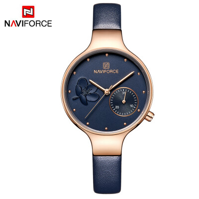 

NAVIFORCE NF5001 Women Fashion Quartz Brand Watch Lady Leather Watchband High Quality Casual Waterproof Wristwatch Gift for Wife G