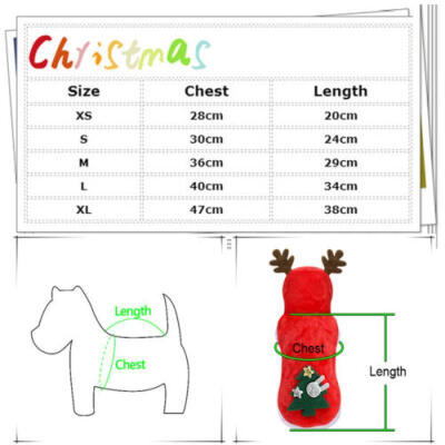 

Christmas Small Pet Clothes Dog Cat Santa Furry Coat Shirt Costume -XL Cute