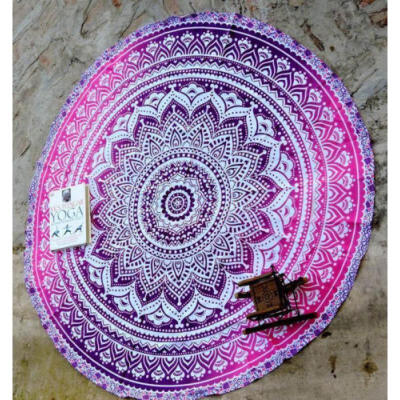 

Indian Round Mandala Yoga Mat Wall Hanging Boho Beach Wear Throw Tapestry Decor