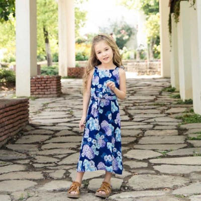 

Womens Mother Daughter Matching Maxi Dresses Summer Girl Floral Party Dresses