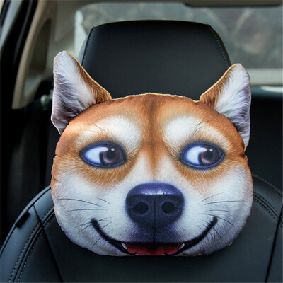 

3D animal pillow car neck pillow cartoon creative car accessories Four seasons universal