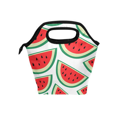 

Watermelon Pieces Lunch Bag Tote Travel Picnic Insulated Handbags Portable Zipper Lunch Bag Box