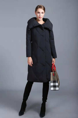

Autumn&winter new high-end female decoration body large lapel over the knee long section 90 white duck down womens down jacke