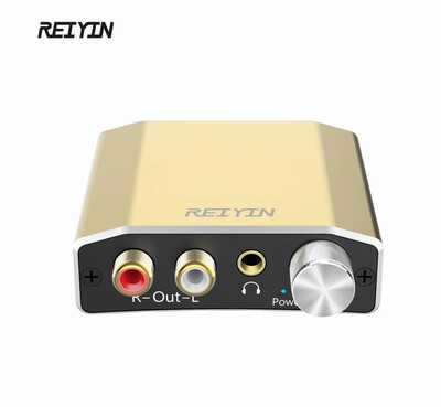 

Reiyin DA-01 Digital to Analog Converter DAC Digital Optical Coaxial Toslink to Analog Stereo LR RCA 35mm Audio Adapter with Volume Control for PS3 PS4 Xbox DVD AV Amps Cinema Systems Apple TV