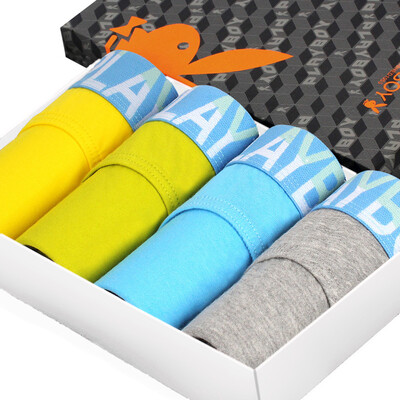 

Playboy PLAYBOY 5820 Men&39s underwear briefs cotton breathable underwear 4 lime mustard green yellow dan lan