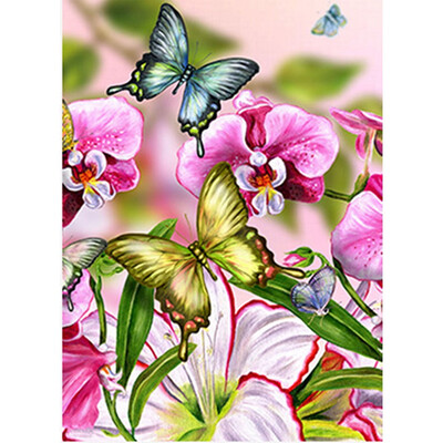 

UpperX 5D DIY Full Diamond Embroidery FLOWER Butterfly Diamond Cross Embroidery Round Diamond Mosaic Diamond Painting