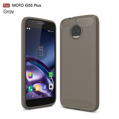 

Fivice Motorola Moto G5S Plus case Luxury brushed carbon fiber TPU soft shell