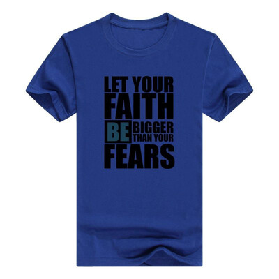 

Christian Religious Men Tshirt Let Faith Be Bigger Than Fears