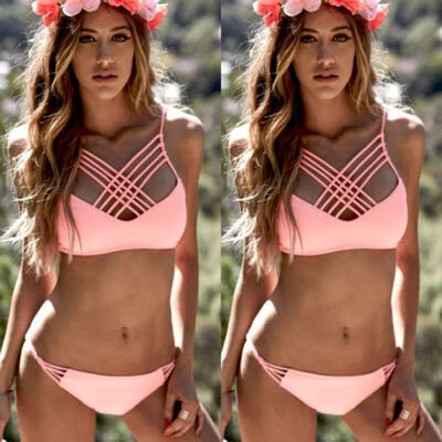 

2018 Women Bikini Set Swimwear Bandage Push-Up Padded Swimsuit Bathing Beachwear