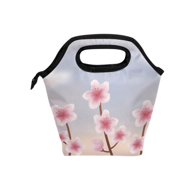 

Lunch Bag Tote Bag Pink Flower Travel Picnic Organizer Lunch Holder Handbags Lunch Bag Box for Office