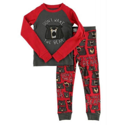 

AU Family Matching Christmas Pajamas Set Parents Kids Bear Sleepwear Nightwear