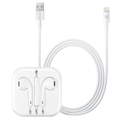 

BIAZE Apple data cable 1 meter K15 white mobile phone headphones for iPhone5 5s 6 6s Plus new iPad Air Mini2 34