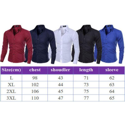 

Fashion Mens Casual Shirts Business Dress T-shirt Long Sleeve Slim Fit Tops GIFT